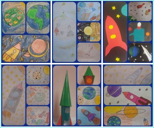 Конкурс детских творческих работ, посвященный Дню космонавтики.